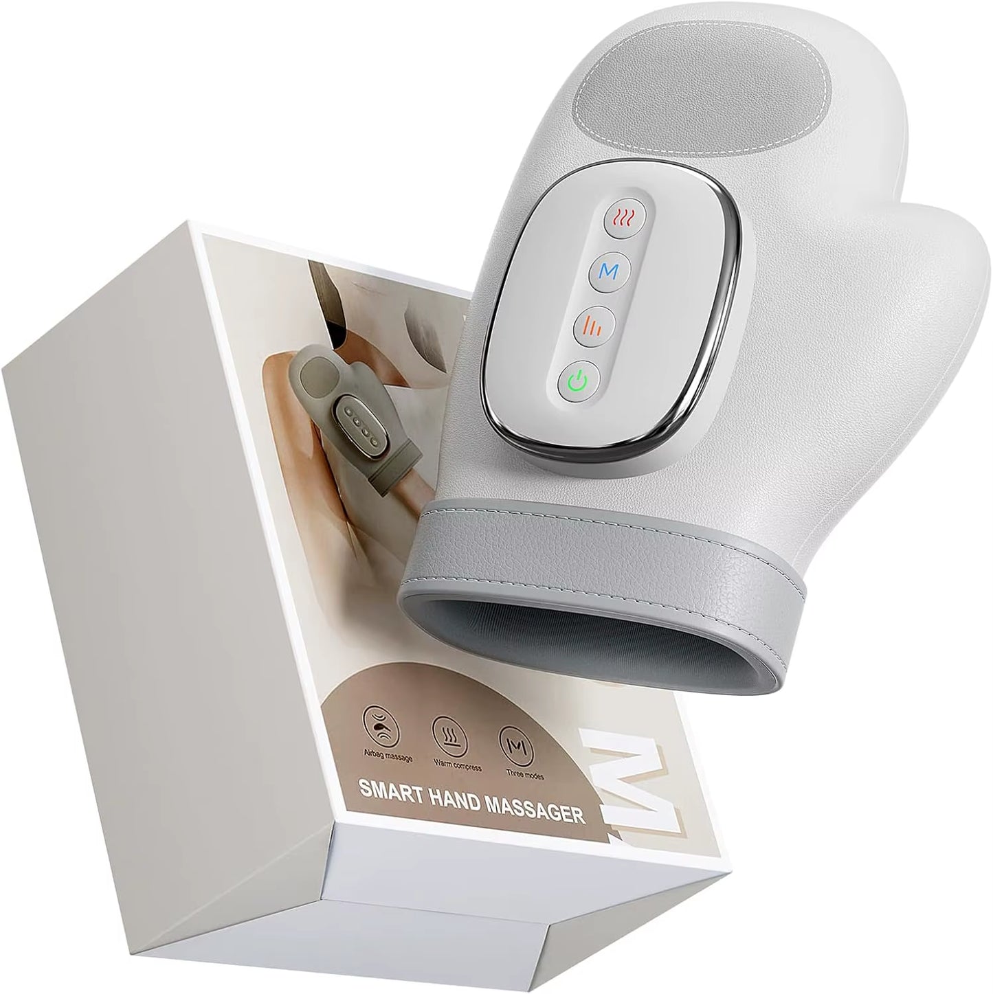 Cordless Hand Massager with Heat Compression Electric Finger Massager Updated Carpal Tunnel Relief & Wrist Relief Massage Gift