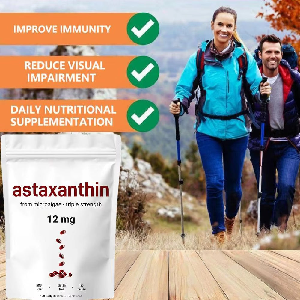 120 Capsules of Astaxanthin Soft Capsules with Strong Antioxidant Dietary Supplements to Enhance Immunity and Physical Fitness