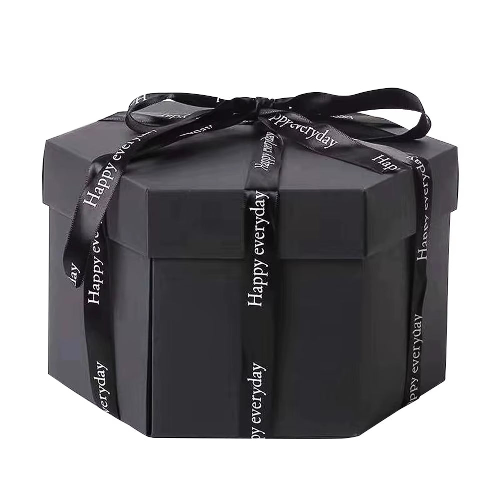 Hexagonal Explosion Box with Photo Album DIY 6 Faces Explosion Gift Box Handmade for Valentine Day Wedding Proposal