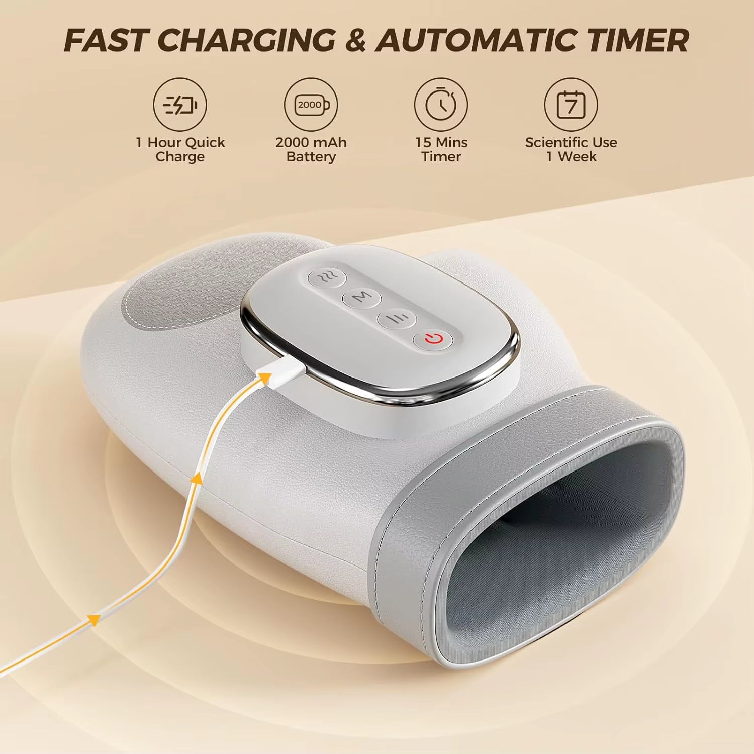 Cordless Hand Massager with Heat Compression Electric Finger Massager Updated Carpal Tunnel Relief & Wrist Relief Massage Gift