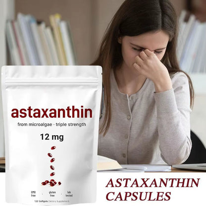 120 Capsules of Astaxanthin Soft Capsules with Strong Antioxidant Dietary Supplements to Enhance Immunity and Physical Fitness