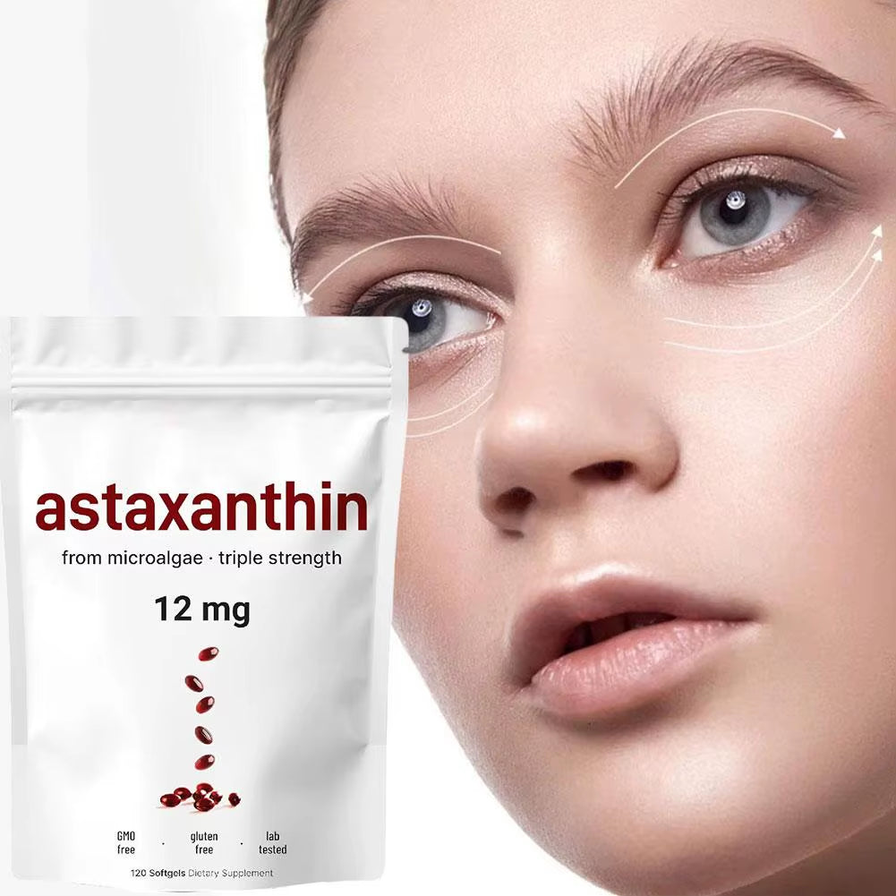 120 Capsules of Astaxanthin Soft Capsules with Strong Antioxidant Dietary Supplements to Enhance Immunity and Physical Fitness