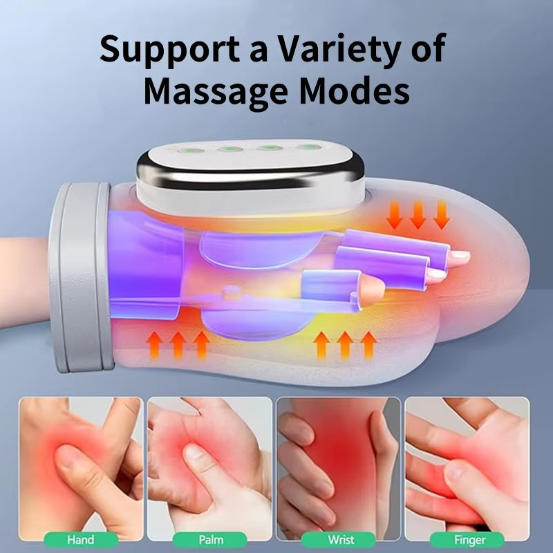 Cordless Hand Massager with Heat Compression Electric Finger Massager Updated Carpal Tunnel Relief & Wrist Relief Massage Gift